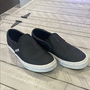 Vans Black Perforated Slip-On Sneakers